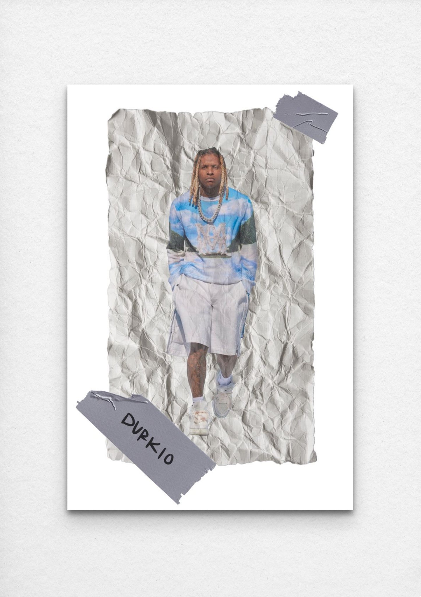 Lil Durk - Walking in Amiri - Poster and Wrapped Canvas