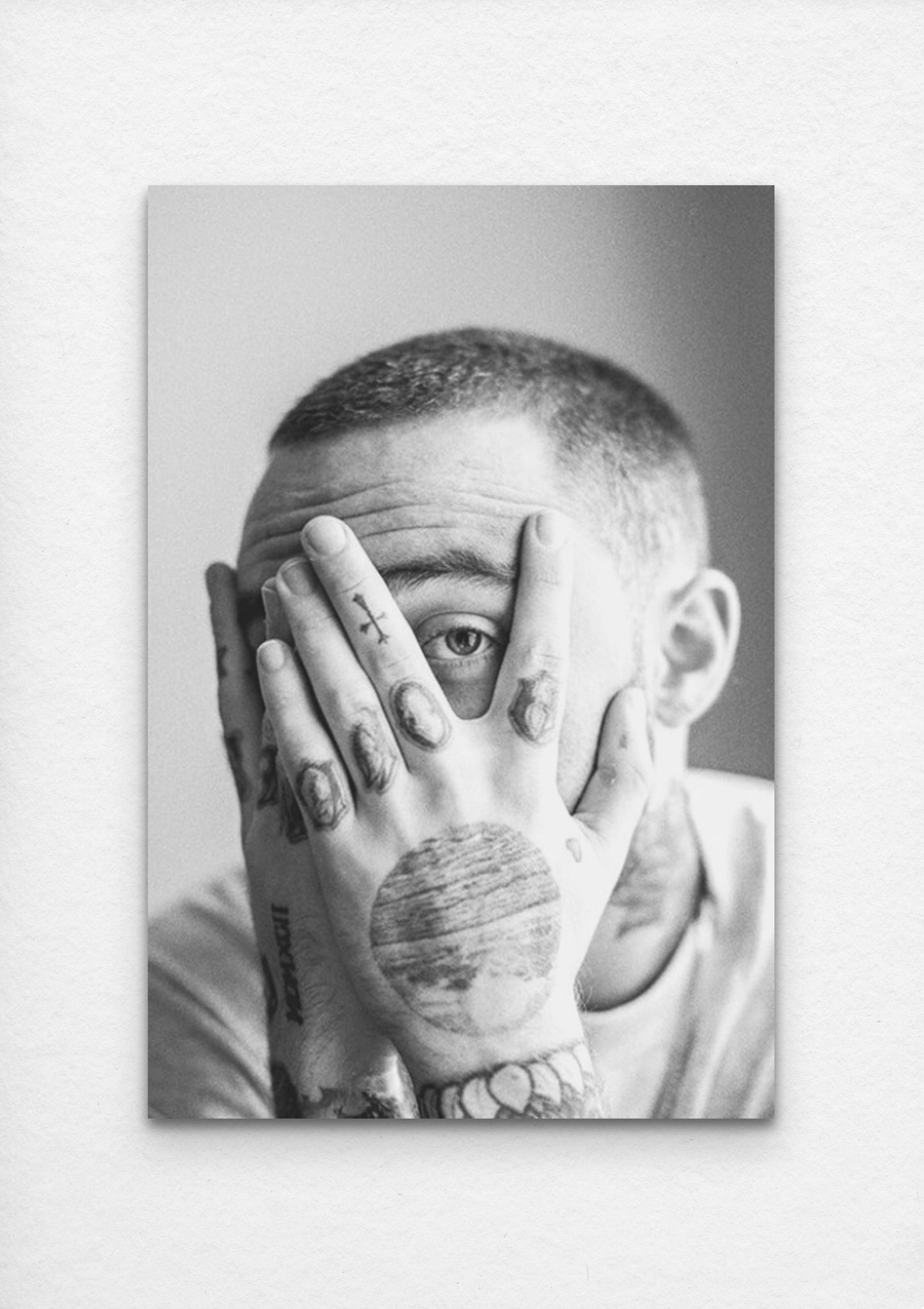 Mac Miller - B&W - Poster and Wrapped Canvas